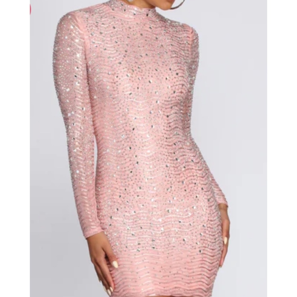 Rhinestone dress pink